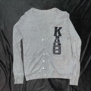 KAØ Kappa Alpha Theta Grey Cardigan sorority Sweater Size S